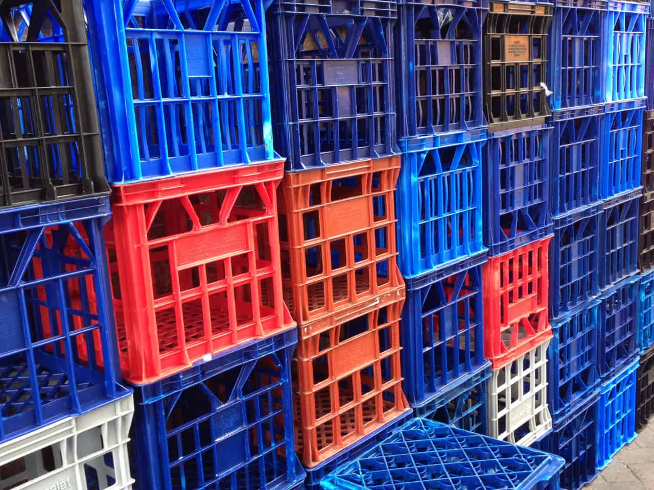 Wall of crates