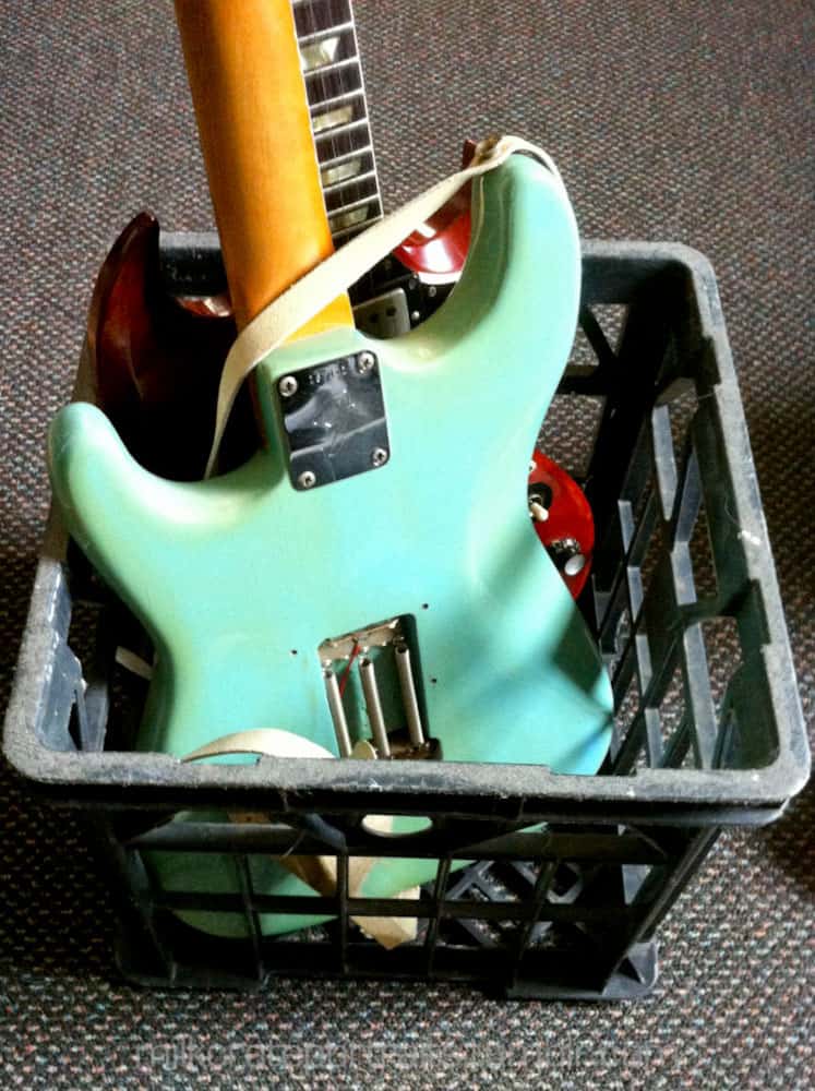 Guitars and crate