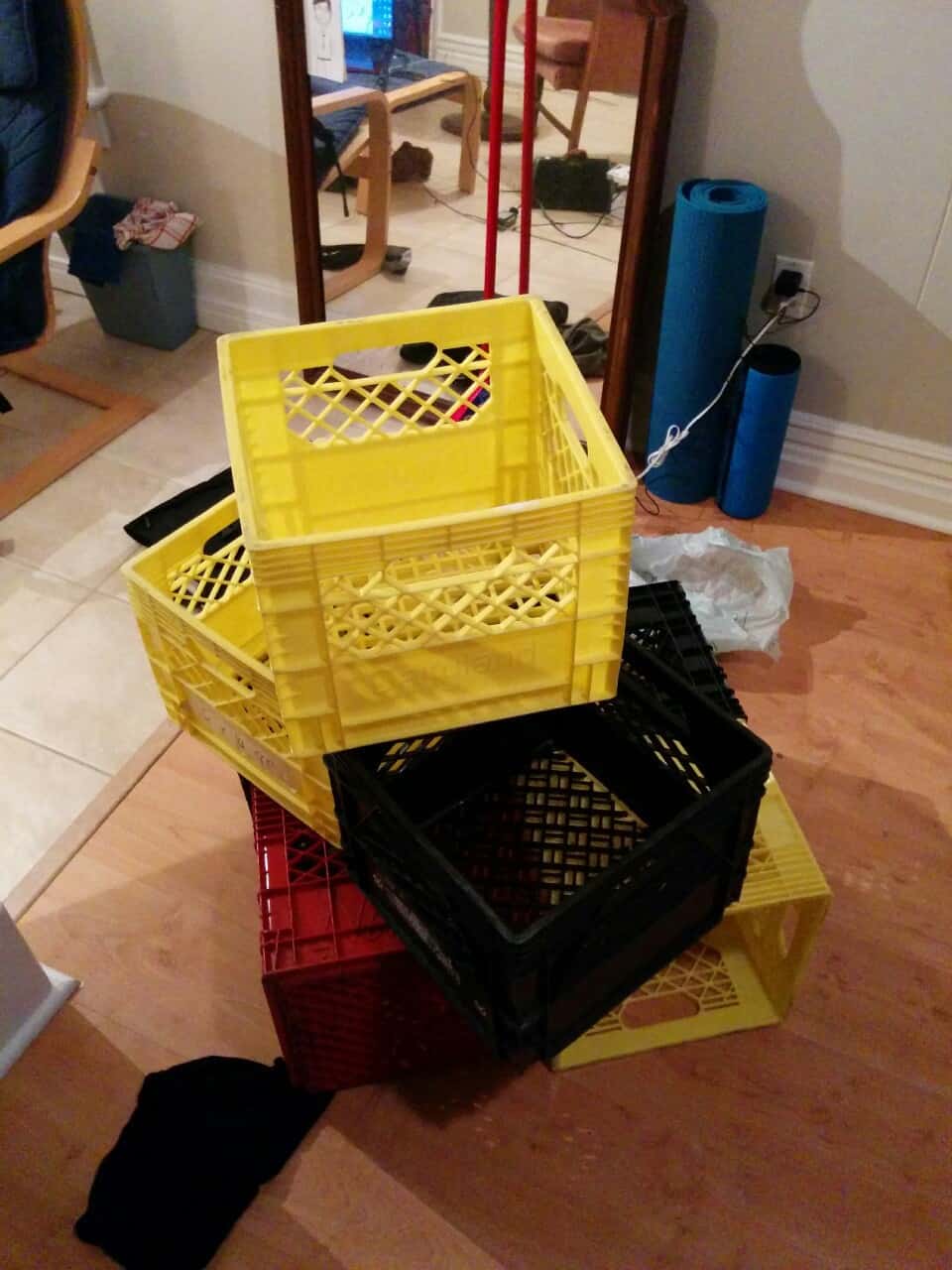 I’ll see your 4 milk crates, and raise you 7