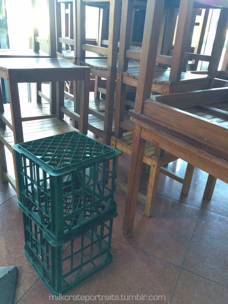 Crates and tables