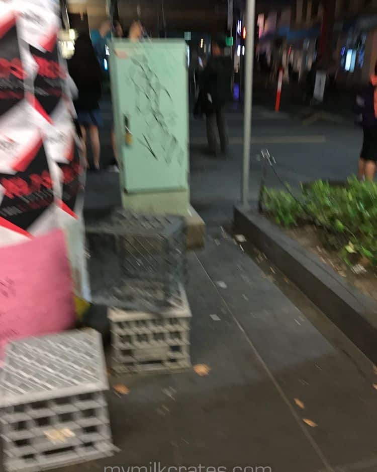 Blurry evening crates