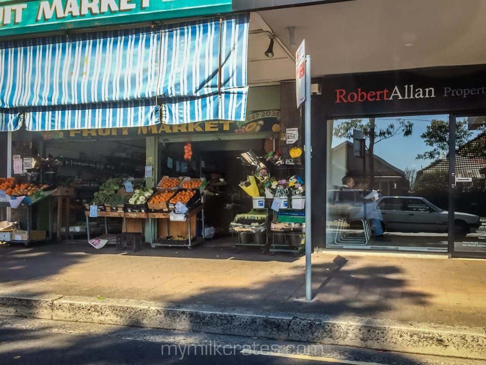 Fruit shop crates