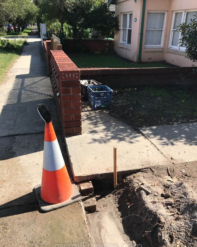 Traffic cone and crates