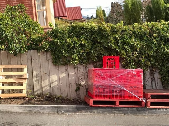 Collection of red crates