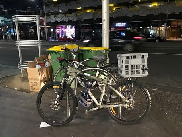 milk crate on motorcycle